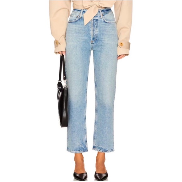 NWT AGOLDE 90s Pinch Waist Crop Jean in Ripple Size 29